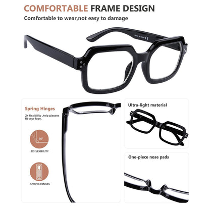 5 Pack Trendy Reading Glasses Polygon Readers R2130 - Gr8sight