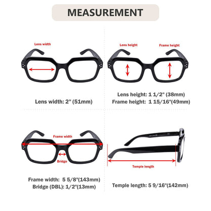5 Pack Trendy Reading Glasses Polygon Readers R2130 - Gr8sight