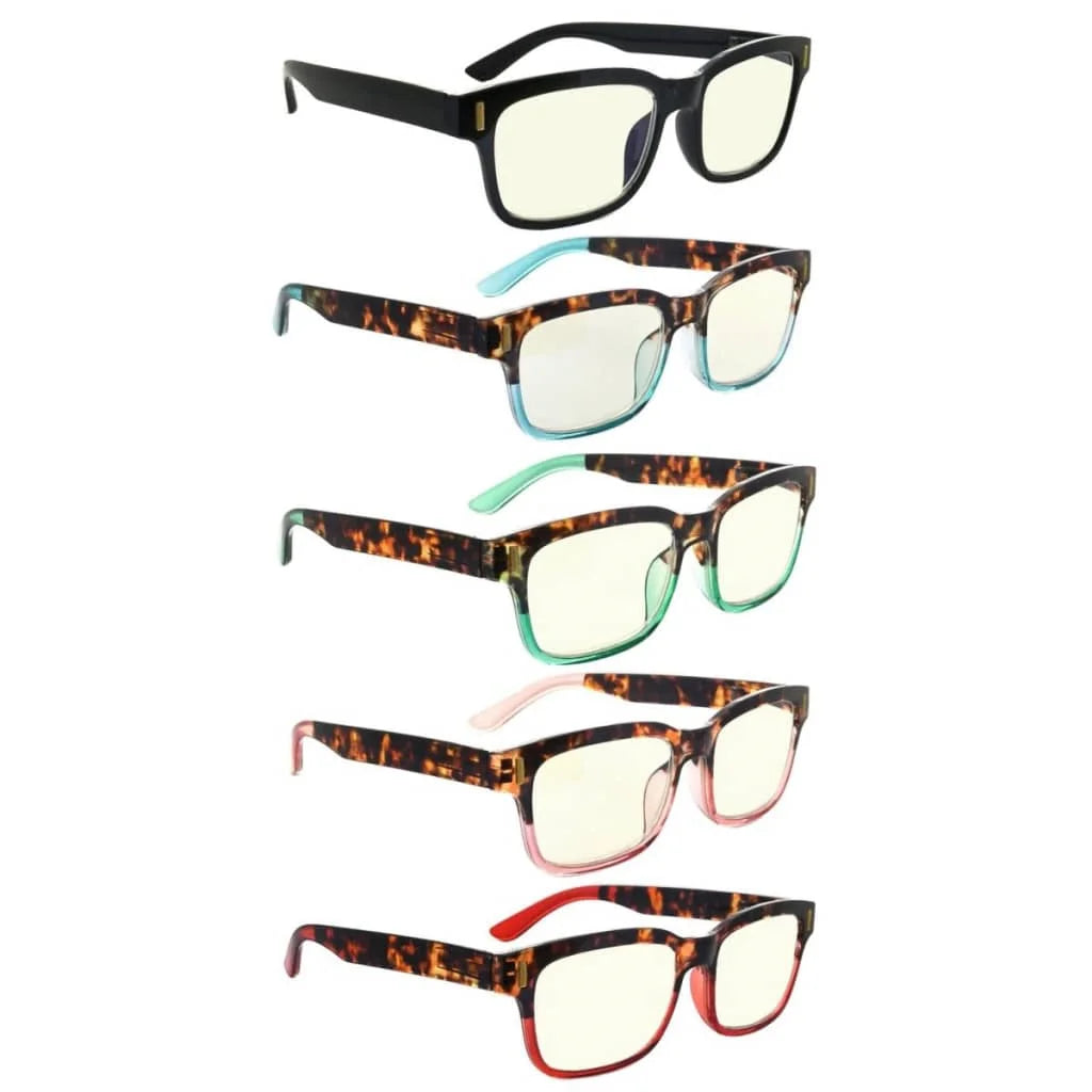 Wowbt Classic Blue Light Filter Glasses 5 Pack
