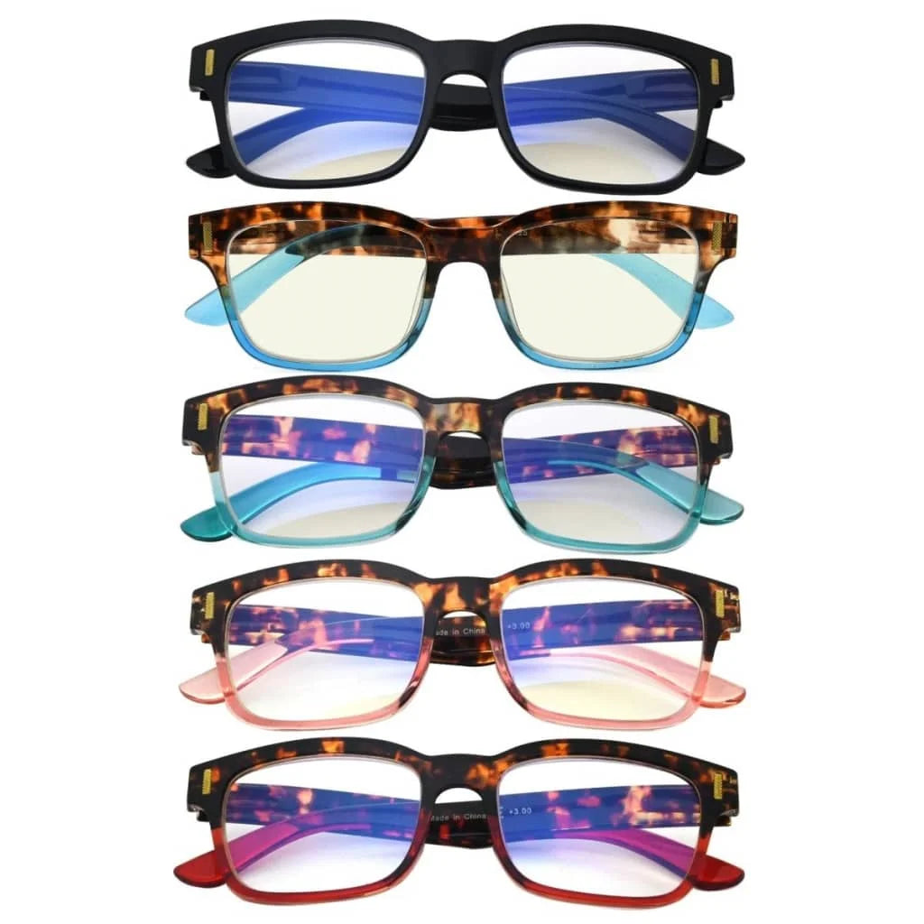 Wowbt Classic Blue Light Filter Glasses 5 Pack