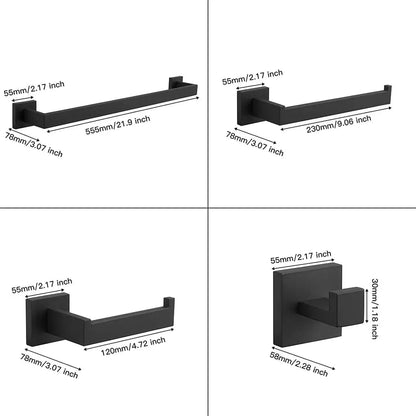 5 - Piece Black Bathroom Hardware Set - waloff.com