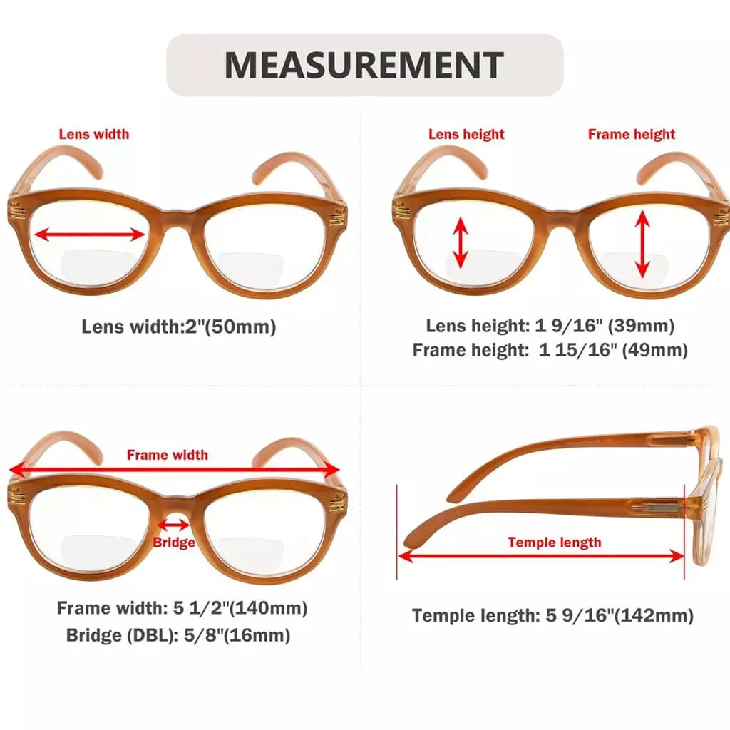 Wolav Bifocal Reading Glasses 4 Pack
