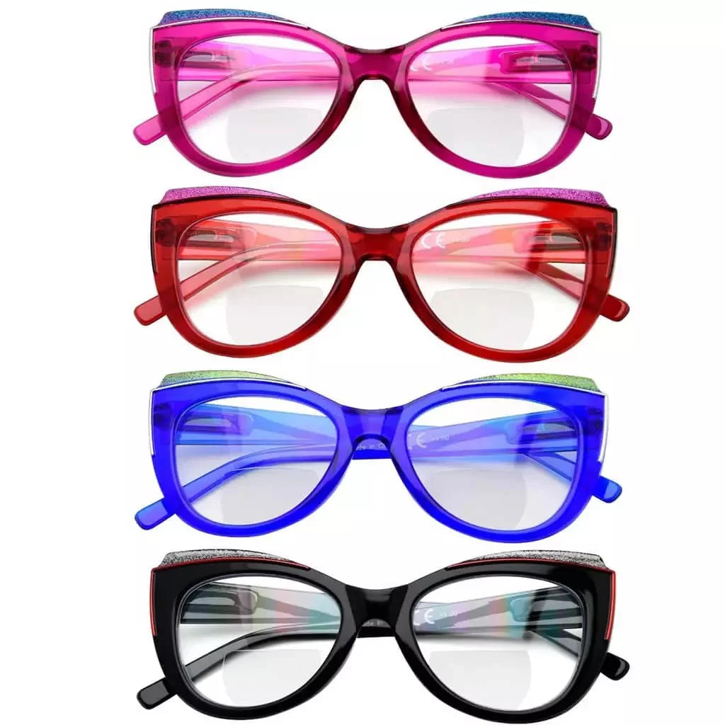 Wolbe Bifocal Reading Glasses 4 Pack