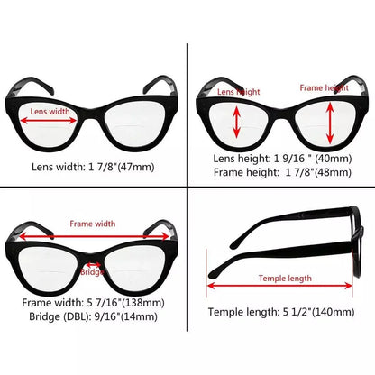 Wolbs Bifocal Reading Glasses 4 Pack