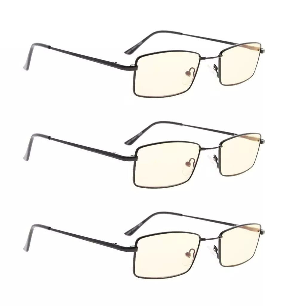 Wohbi Blue Light Blocking Reading Glasses Light Yellow Tinted 3 Pack