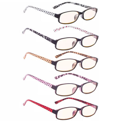Wohbw Blue Light Blocking Reading Glasses Light Yellow Tinted 5 Pack