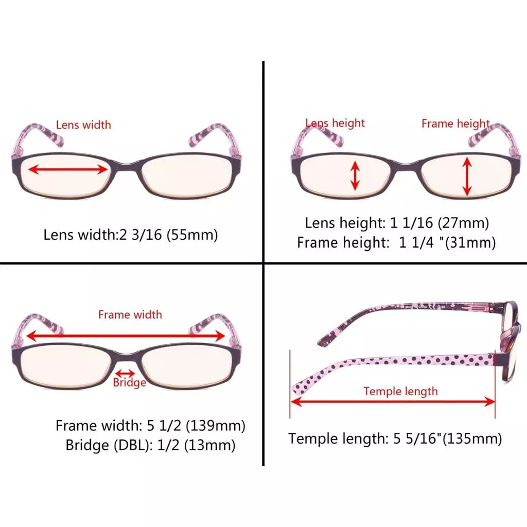 Wohbw Blue Light Blocking Reading Glasses Light Yellow Tinted 5 Pack