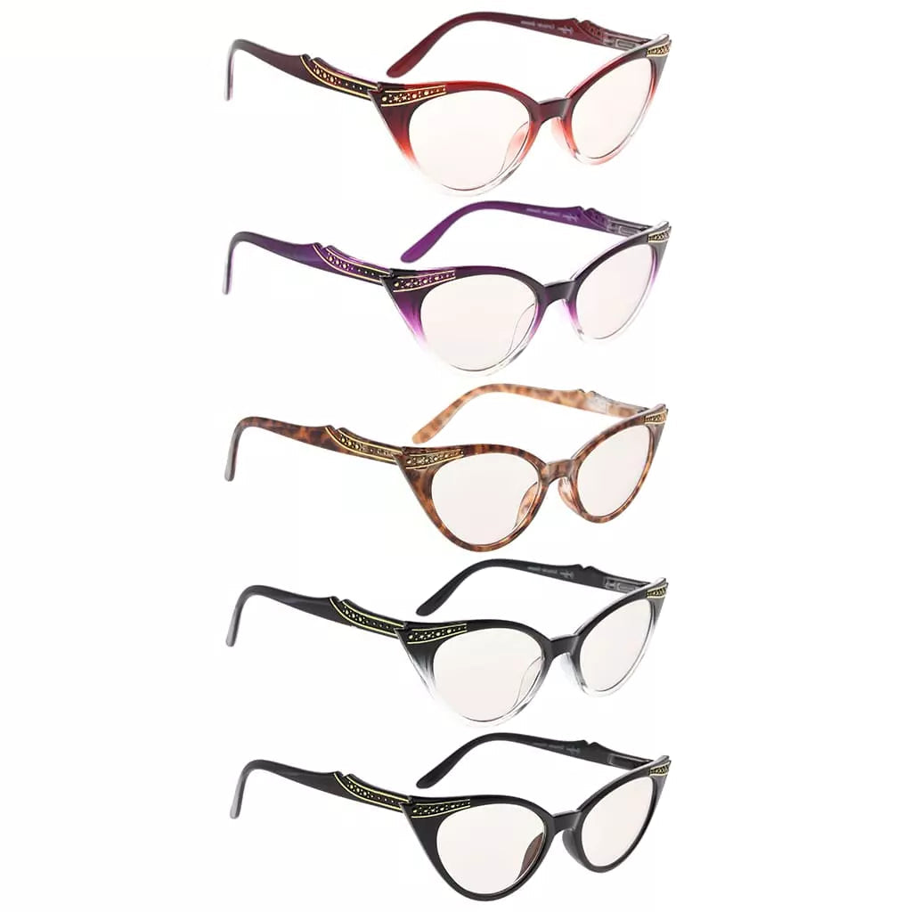 Wohbx Blue Light Blocking Reading Glasses Light Yellow Tinted 5 Pack