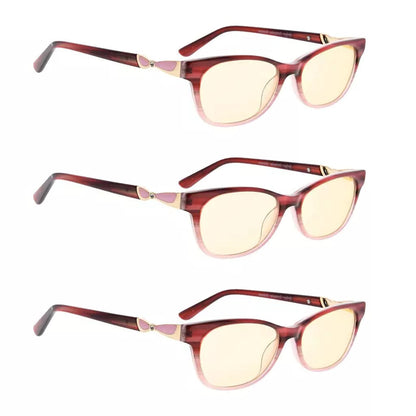 Wohbz Blue Light Blocking Glasses Light Yellow Tinted 3 Pack