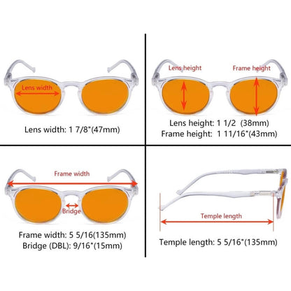 Woqah Blue Light Blocking Reading Glasses Orange Tinted 5 Pack