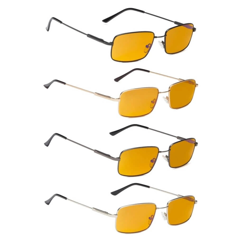 Woqbe Blue Light Blocking Glasses Orange Tinted 4 Pack