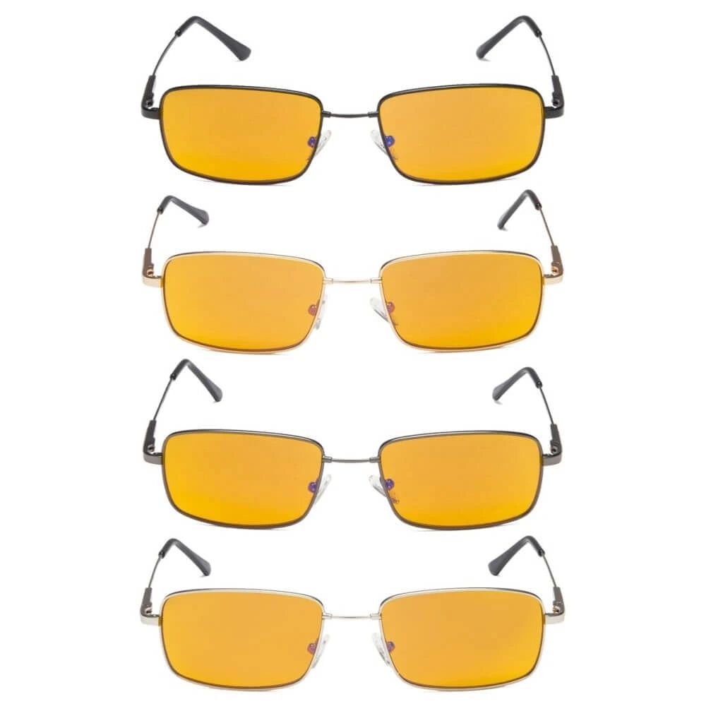 Woqbe Blue Light Blocking Glasses Orange Tinted 4 Pack