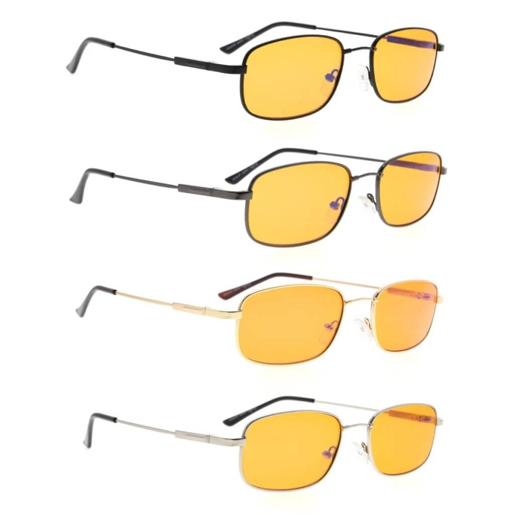 Woqbg Blue Light Blocking Glasses Orange Tinted 4 Pack