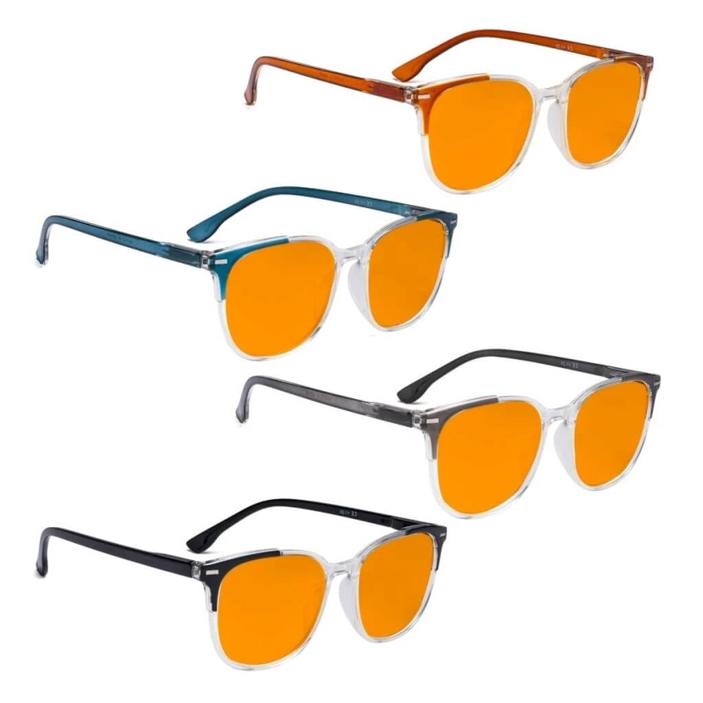 Woqbo Blue Light Blocking Reading Glasses Orange Tinted 4 Pack