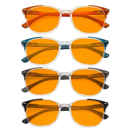 Woqbo Blue Light Blocking Reading Glasses Orange Tinted 4 Pack