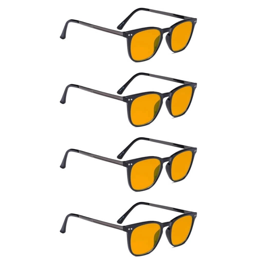 Wovau Blue Light Blocking Reading Glasses Orange Tinted 4 Pack