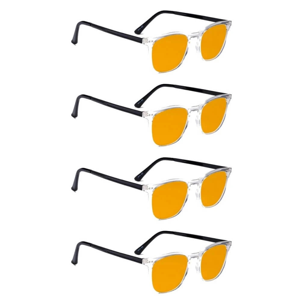 Wovau Blue Light Blocking Reading Glasses Orange Tinted 4 Pack