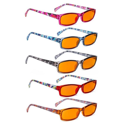 Wovaz Blue Light Blocking Reading Glasses Orange Tinted 5 Pack