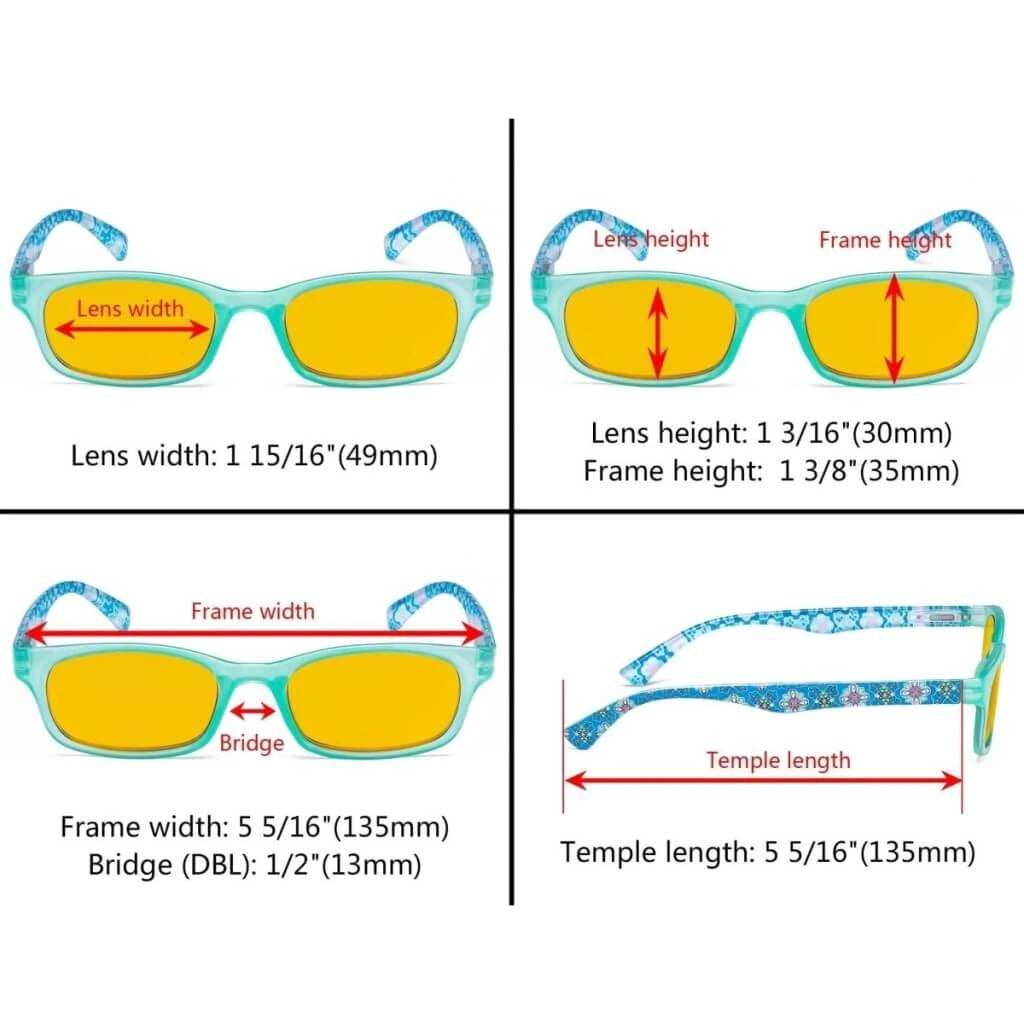 Wooac Blue Light Blocking Glasses Amber Tinted 3 Pack