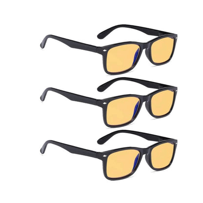 Wooaq Blue Light Blocking Glasses Amber Tinted 3 Pack