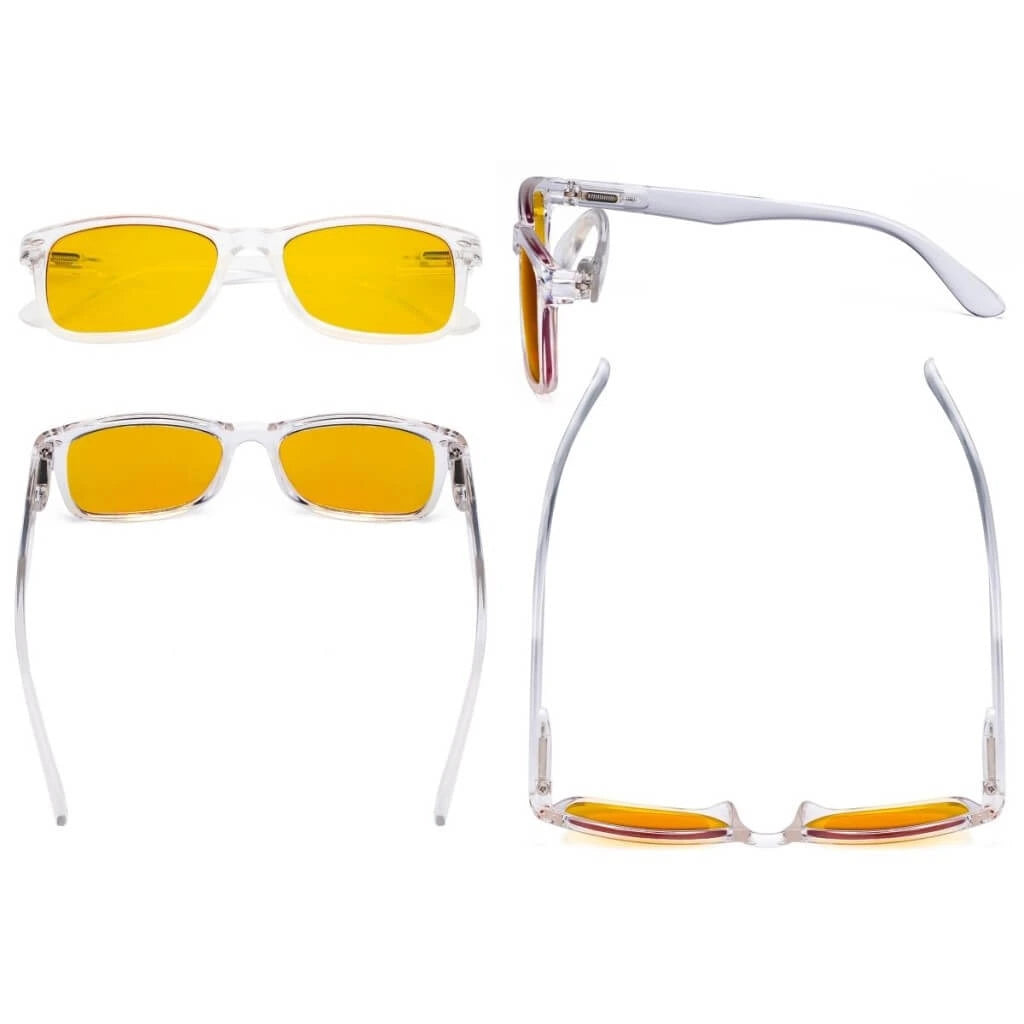 Wooaq Blue Light Blocking Glasses Amber Tinted 3 Pack