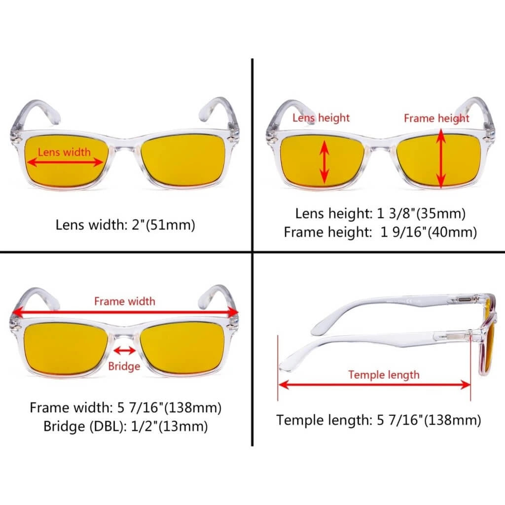 Wooaq Blue Light Blocking Glasses Amber Tinted 3 Pack