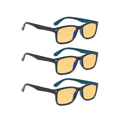 Wooaq Blue Light Blocking Glasses Amber Tinted 3 Pack