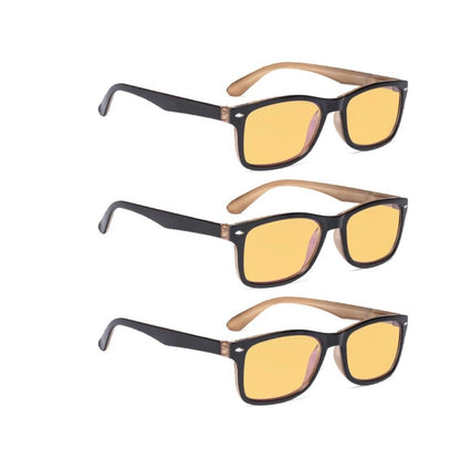 Wooaq Blue Light Blocking Glasses Amber Tinted 3 Pack