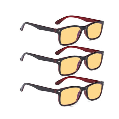 Wooaq Blue Light Blocking Glasses Amber Tinted 3 Pack