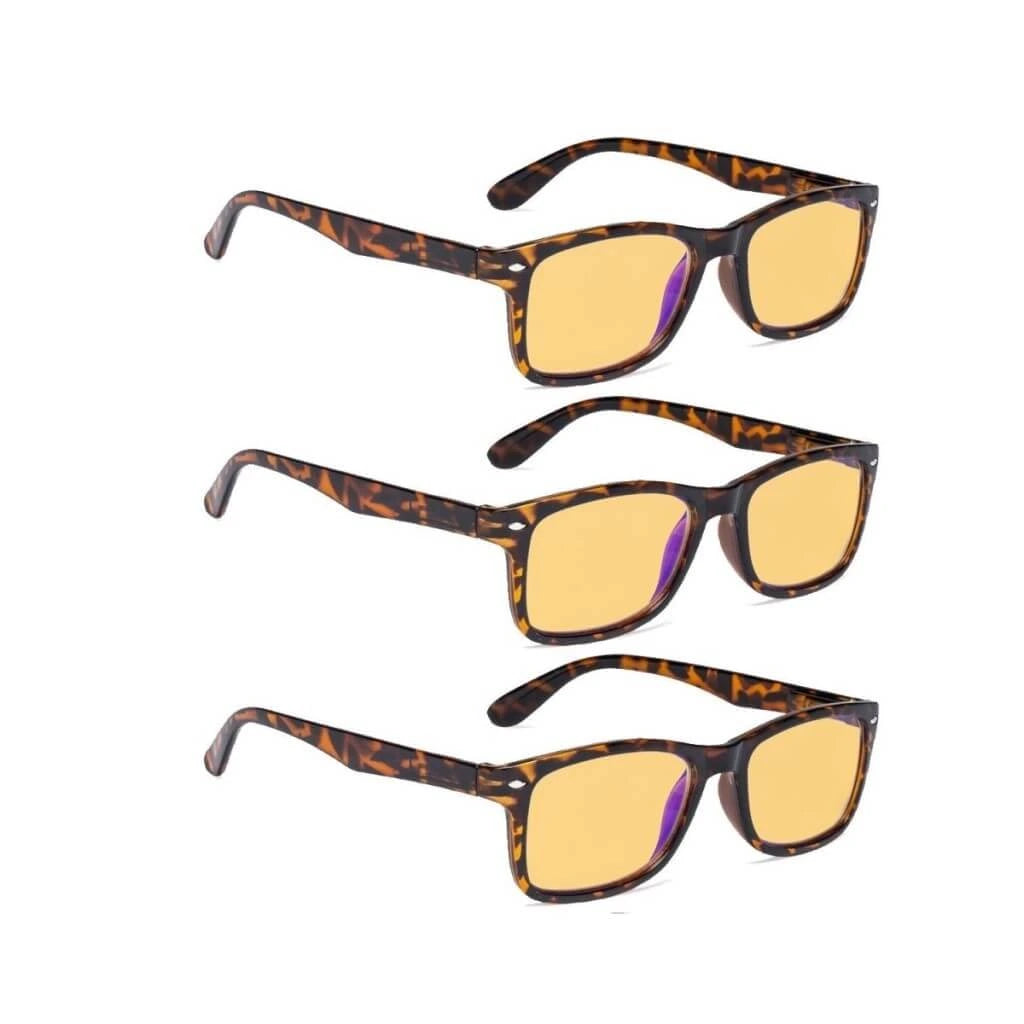 Wooaq Blue Light Blocking Glasses Amber Tinted 3 Pack