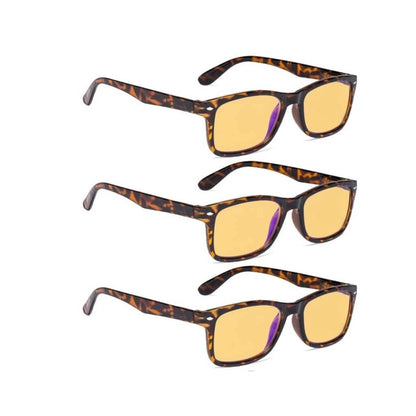 Wooaq Blue Light Blocking Glasses Amber Tinted 3 Pack