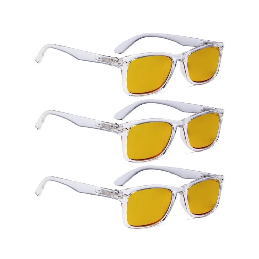 Wooaq Blue Light Blocking Glasses Amber Tinted 3 Pack