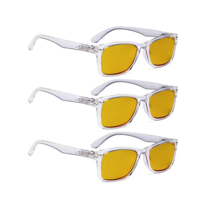Wooaq Blue Light Blocking Glasses Amber Tinted 3 Pack