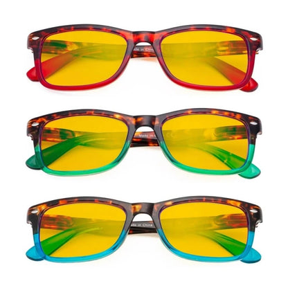 Wooar Blue Light Blocking Reading Glasses Amber Tinted 3 Pack