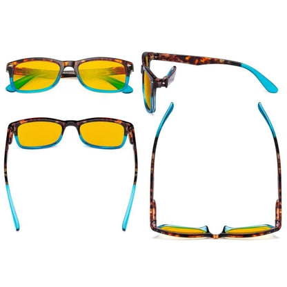 Wooar Blue Light Blocking Reading Glasses Amber Tinted 3 Pack