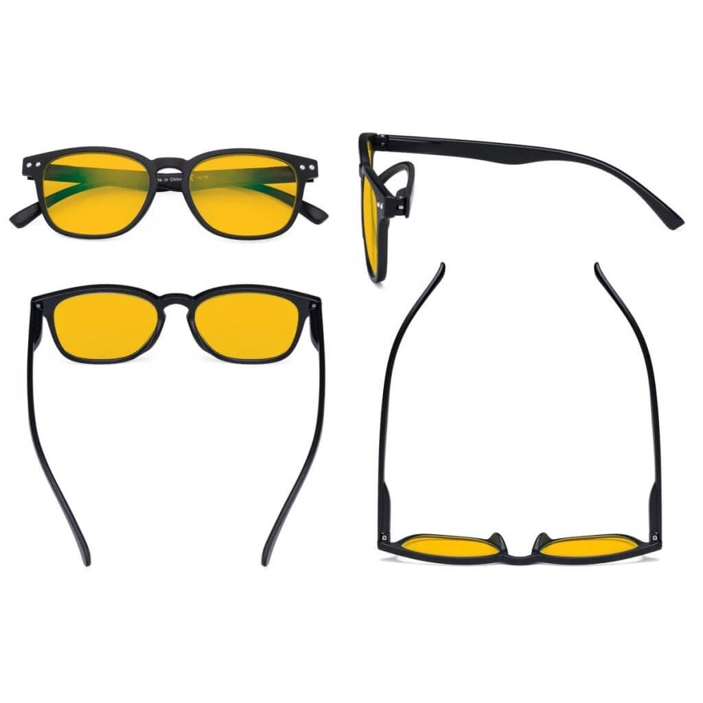 Wooat Blue Light Blocking Reading Glasses Amber Tinted 5 Pack