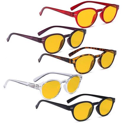 Wooaz Blue Light Blocking Reading Glasses Amber Tinted 5 Pack