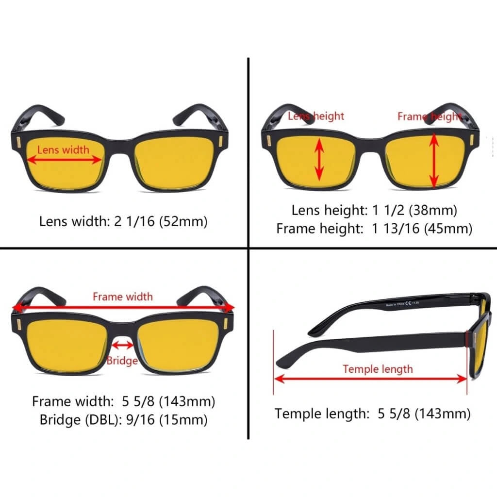 Woobm Blue Light Blocking Reading Glasses Amber Tinted 5 Pack