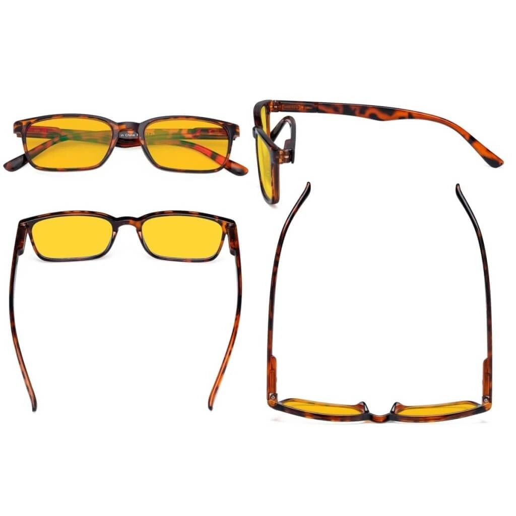 Woobo Blue Light Blocking Reading Glasses Amber Tinted 3 Pack