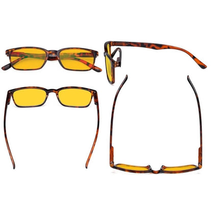 Woobo Blue Light Blocking Reading Glasses Amber Tinted 3 Pack