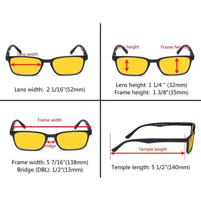Woobo Blue Light Blocking Reading Glasses Amber Tinted 3 Pack