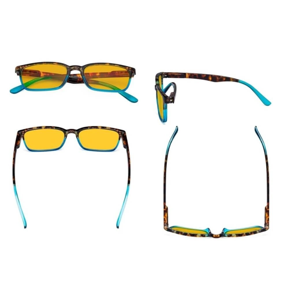 Woobp Blue Light Blocking Reading Glasses Amber Tinted 3 Pack