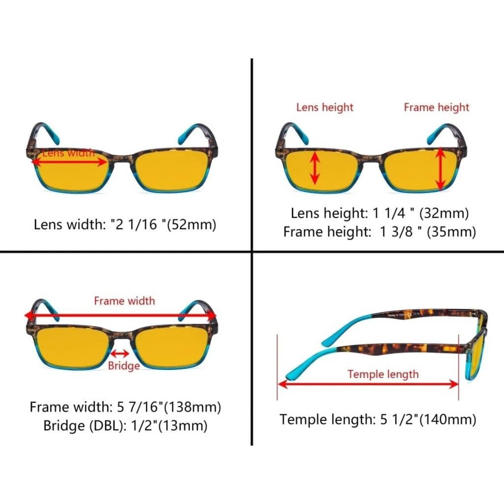 Woobp Blue Light Blocking Reading Glasses Amber Tinted 3 Pack