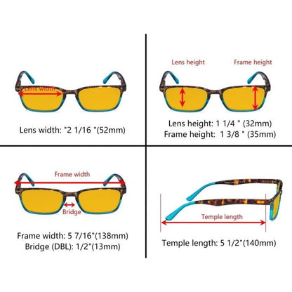 Woobp Blue Light Blocking Reading Glasses Amber Tinted 3 Pack