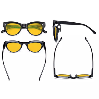 Wooca Blue Light Blocking Reading Glasses Amber Tinted 4 Pack