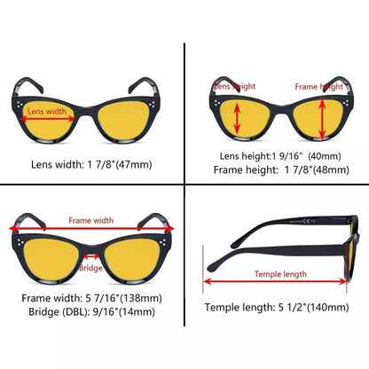 Wooca Blue Light Blocking Reading Glasses Amber Tinted 4 Pack