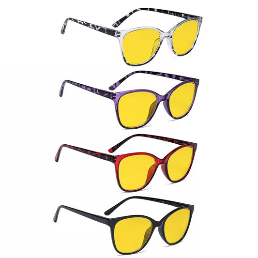 Wovbt Blue Light Blocking Glasses Amber Tinted 4 Pack