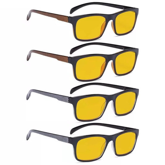 Wovbw Blue Light Blocking Glasses Amber Tinted 4 Pack