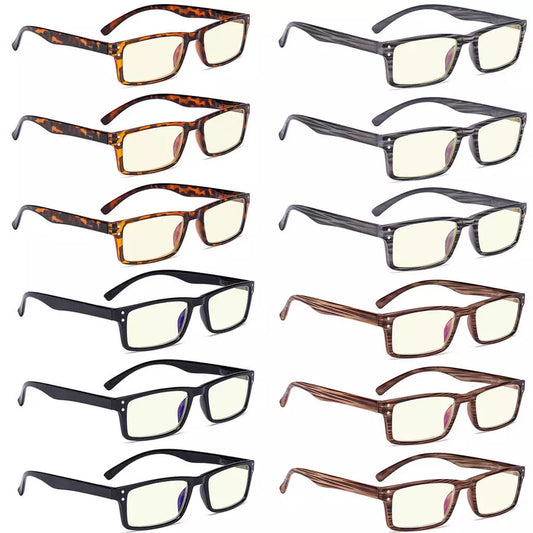 Wojbw Blue Light Blocking Reading Glasses Light Yellow Tinted 12 Pack