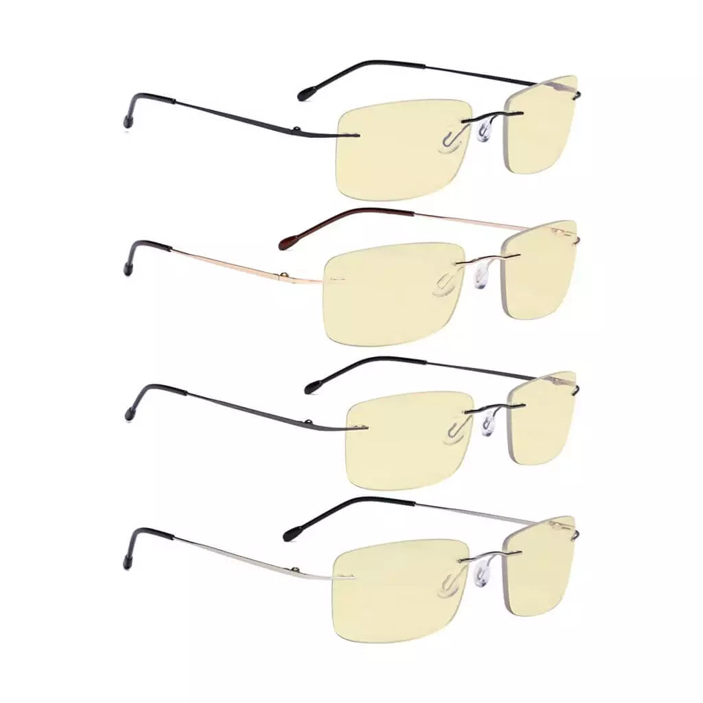 Wopbu Blue Light Blocking Glasses Yellow Tinted 4 Pack